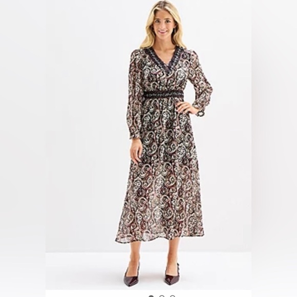 FRYE AND CO. Dresses & Skirts - FRYE AND CO. Multicolor Paisley Long Sleeve Dress size XS New with tag
